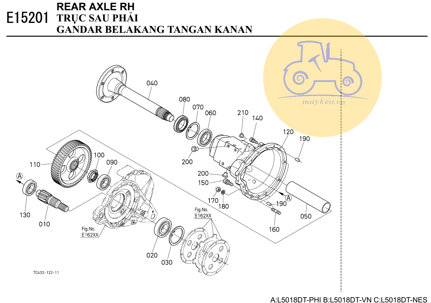 Trục sau phải